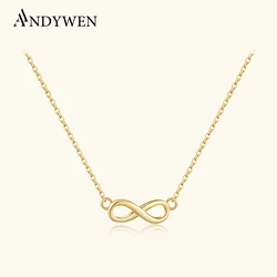 ANDYWEN 925 Sterling Silver Gold Best Friendship Pendant Charm Luxury Chain Necklace 2021 Women Women Wedding Jewelry Gift