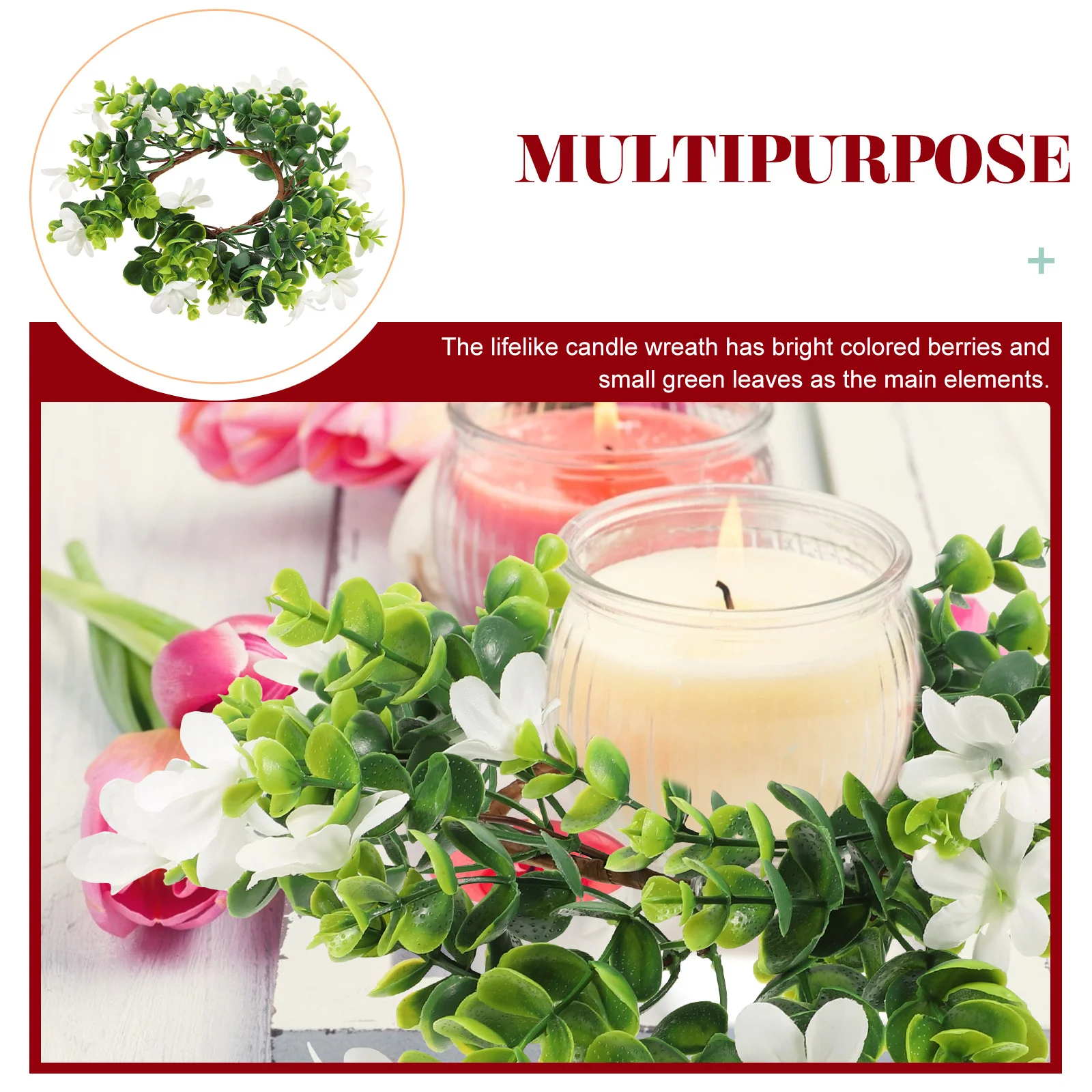 

2Pcs Artificial Simulation Leaf Rings Party Decoration Table Wreaths Centerpiece Wedding Home Decor Christmas Supplies