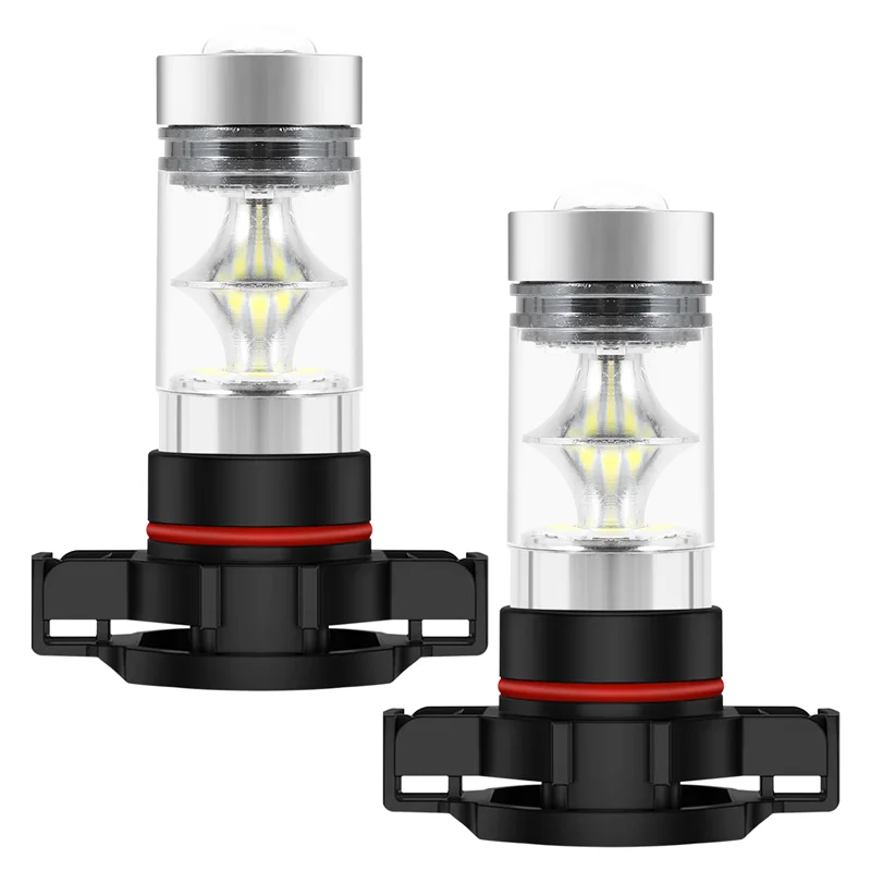 A10E-2X 5202 H16 Ps24w عالية الطاقة 100W 6000K سوبر وايت Led أضواء الضباب Drl لمبة