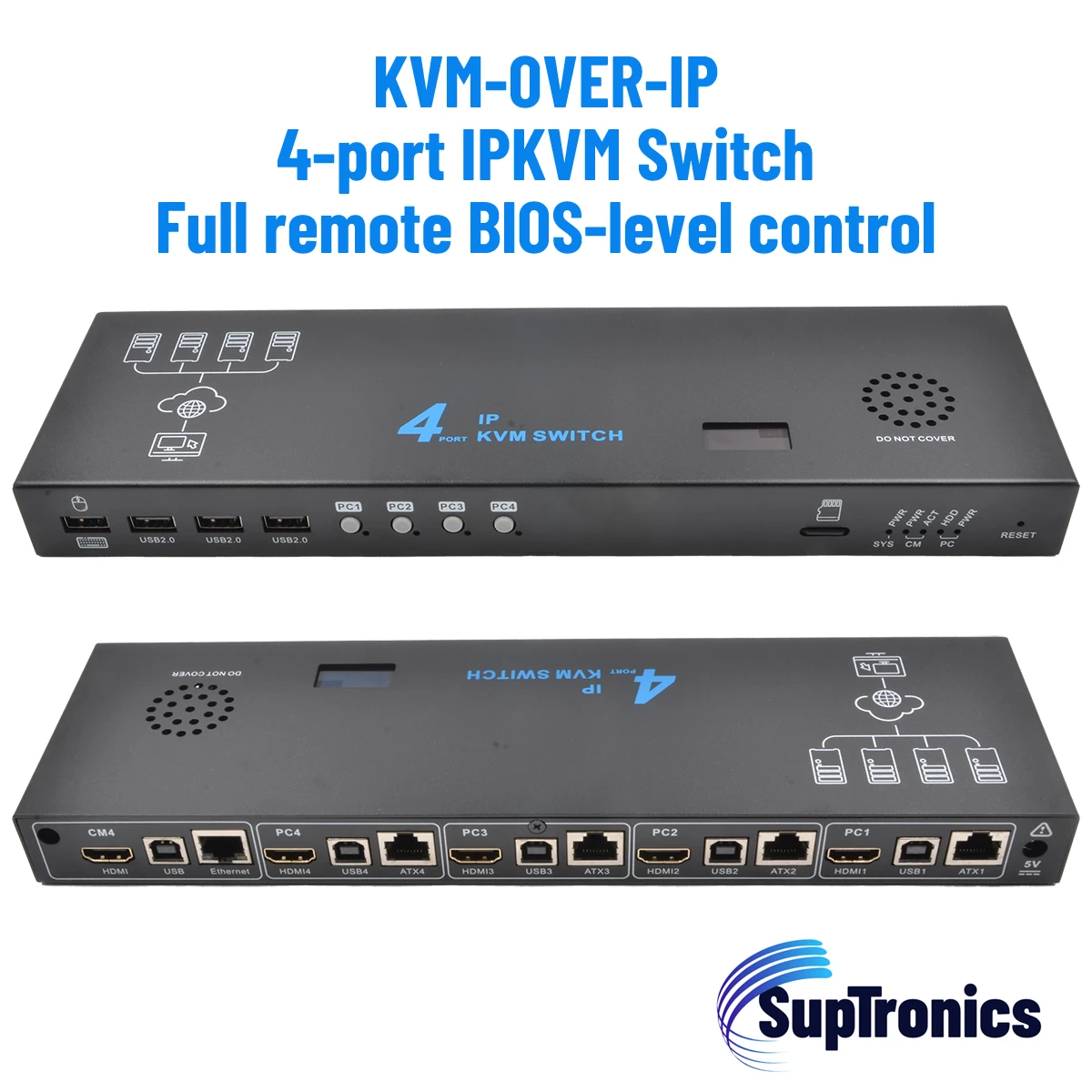 

SupTronics Raspberry Pi based 4-port IPKVM switch KVM over IP PIKVM X680