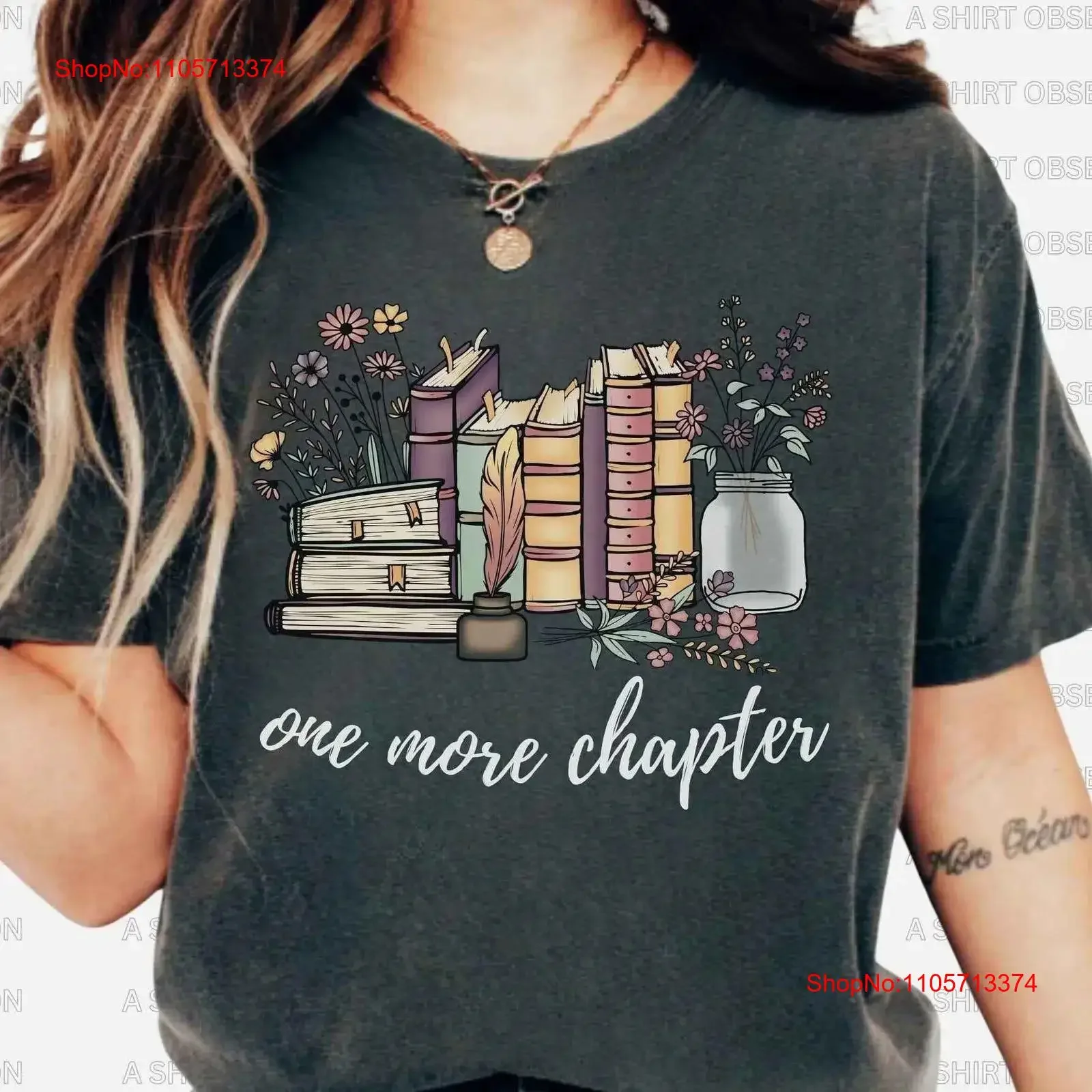 One More Chapter T Shirt Book Lover Club Just Page Avid Reader Literature Reading Writer vintage Washed fashion homme