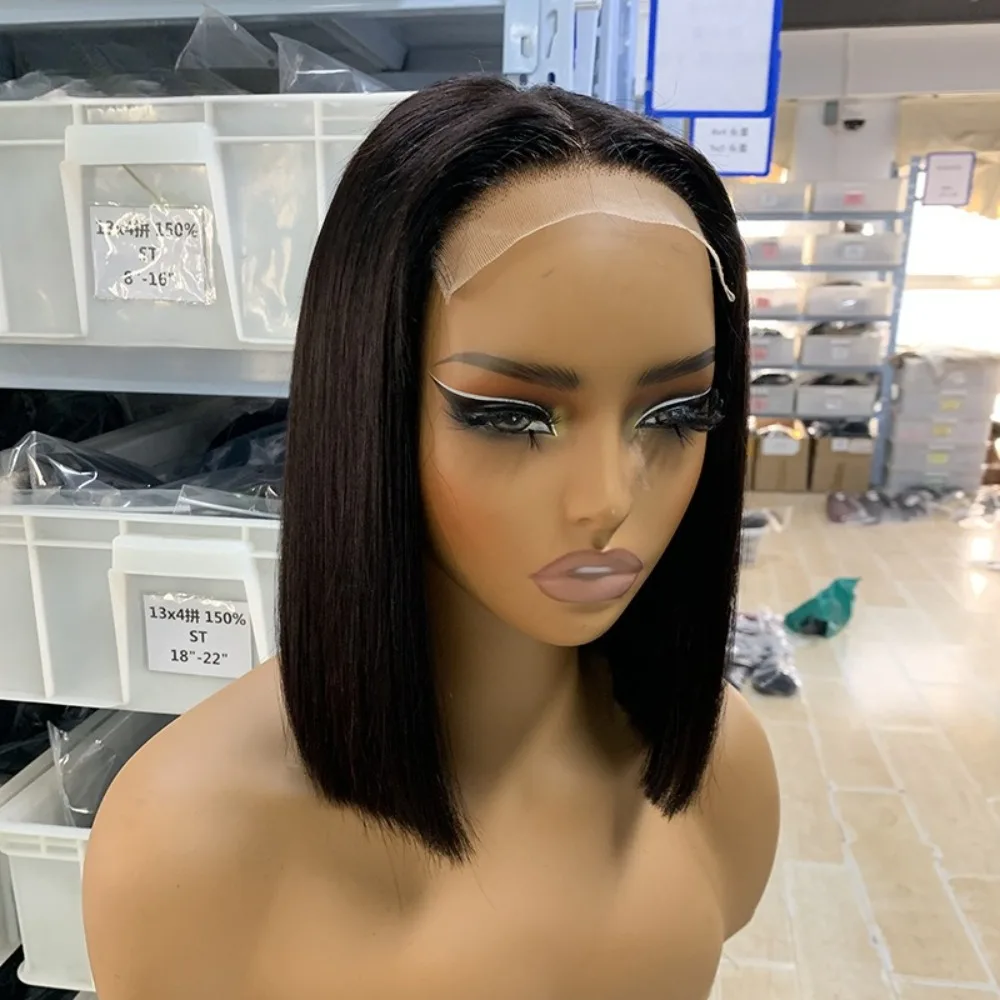 

15A Super Double Drawn BOB Glueless Bone Stright 8 Inch Brazilian Virgin Remy Full Hand Weaving High Quality Natural Color