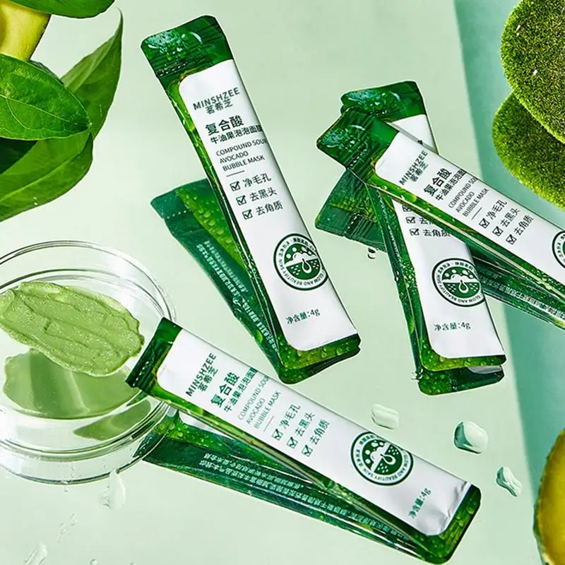 

1 bag Avocado Bubble Facial Mask Blackhead Removal Mask Soothing Bubble Mask Shrink Pores Brighten Skin Nourish Mask