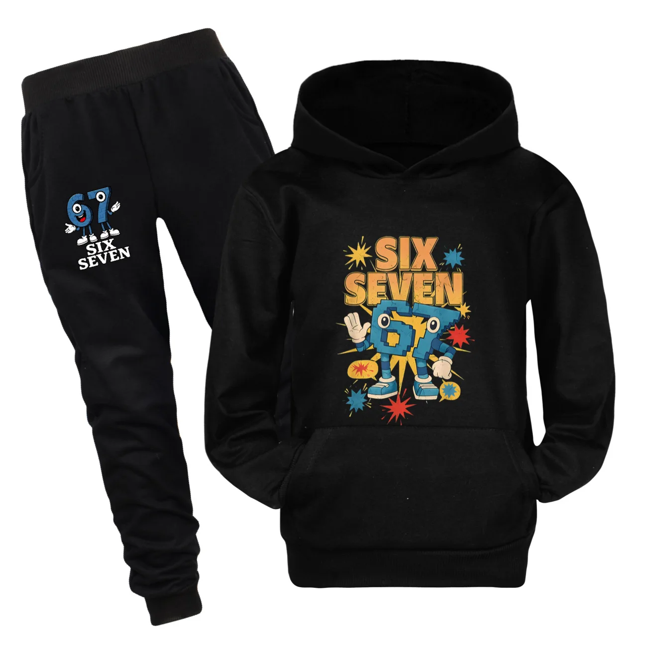 

Новый весенний спортивный костюм «Brainrot» 67 Six Seven с принтом, детская одежда, худи + брюки, комплект из 2 предметов, для мальчиков и девочек, праздничные подарки