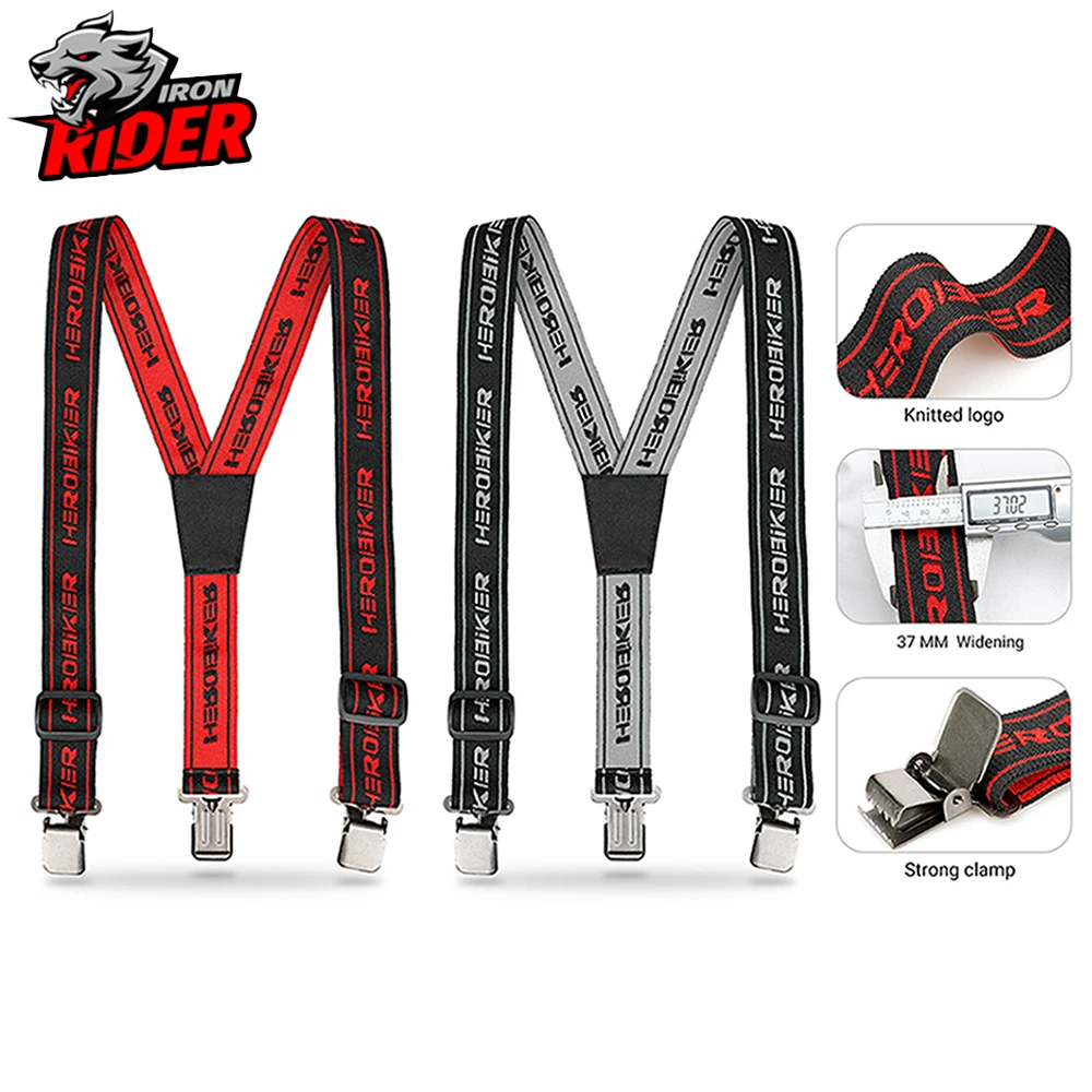 

New Heavy-duty Overalls With Adjustable Y-back Straps Motorcycle Racing Pants With High Elasticity Adjustable Straps Rope