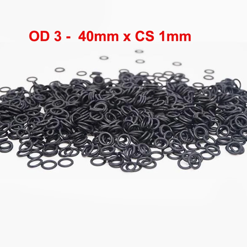 100 pcs NBR O ring O-ring Oring Seal Rubber Gasket CS 1mm x OD 3 3.5 4 4.5 5 5.5 6 6.5 7 7.5 8 8.5 9 9.5 10 10.5 11 11.5 to 40mm