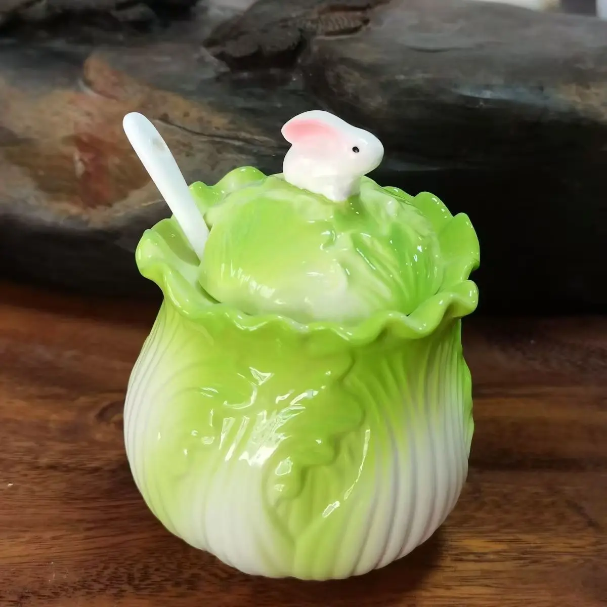 

Home high-temperature resistant ceramic lard can creative cabbage seasoning can salt can seasoning can oil hot pot can special