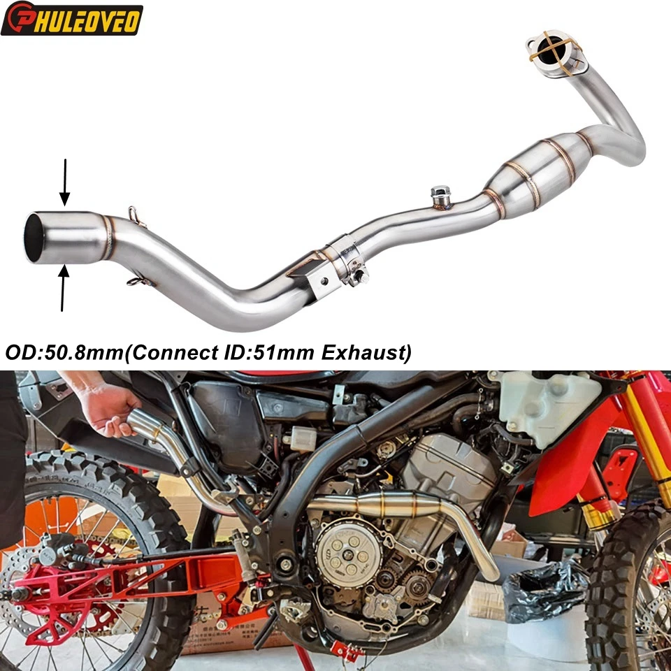 

For Honda CRF300L CRF300 Rally 2021 2022 2023 Motorcycle Exhaust System Header Manifold Tube Connect ID:51mm Exhaust Muffler Can