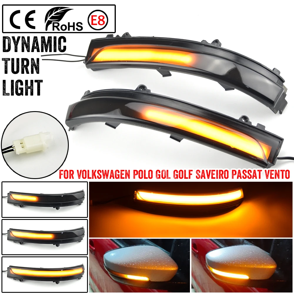 

2 Pieces For Volkswagen GOL G5 G6 G7 G8 2010-2021 LED Dynamic Turn Signal Light Flasher Flowing Water Blinker Flashing Light