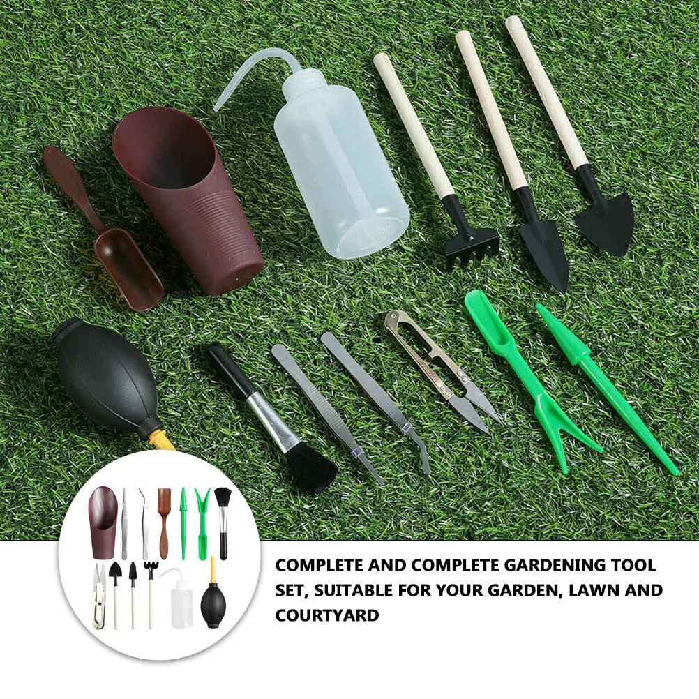 13Pcs Garden Tool Set Portable Planting Tools for Small Gardens Courtyard Lawn Flower Herb Vegetable Gardening Mini Shovel Rake