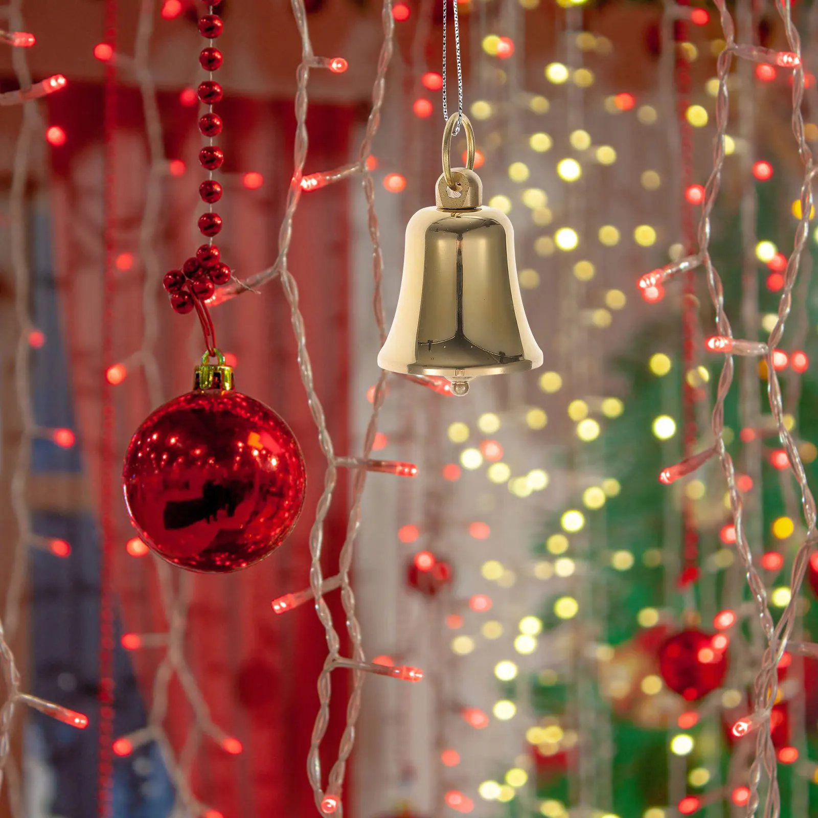 

Brass Retro Vintage Bell Pendant DIY Craft Bell for Wind Chime Home Decor Hanging Ornament Christmas Easter Courtyard Accessory