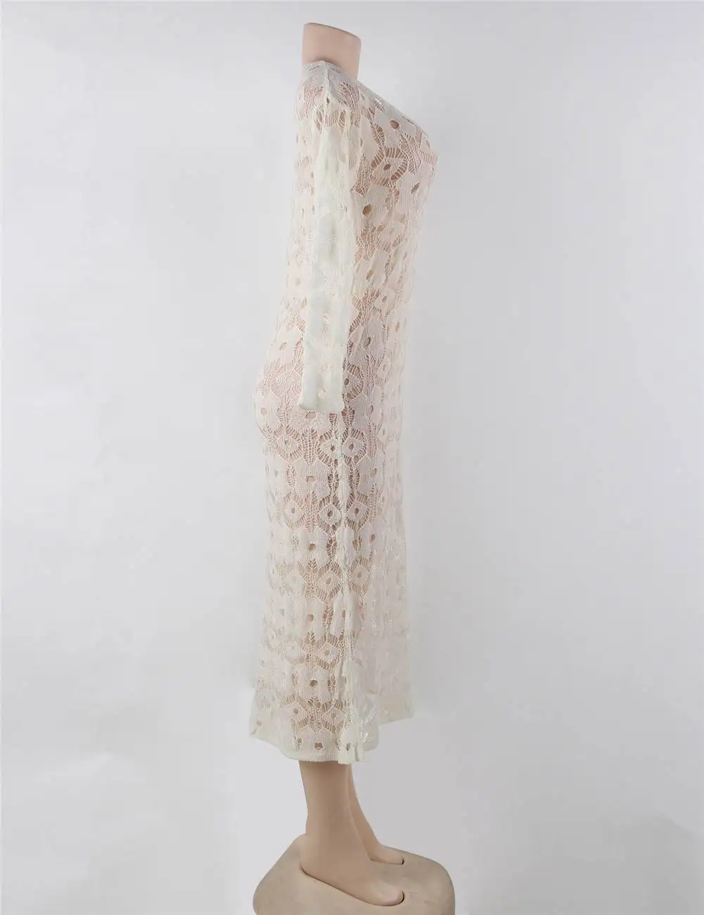 Vestido de playa de punto ahuecado - Vestido largo informal de verano para mujer, traje de baño para cubrir