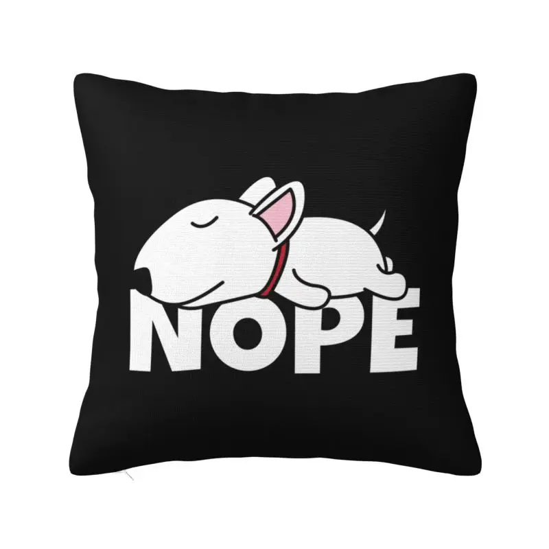 Nope Bull Terrier Dog Lazy Cushion Covers Animal Pet Velvet Cute Pillow Cases Home Decor