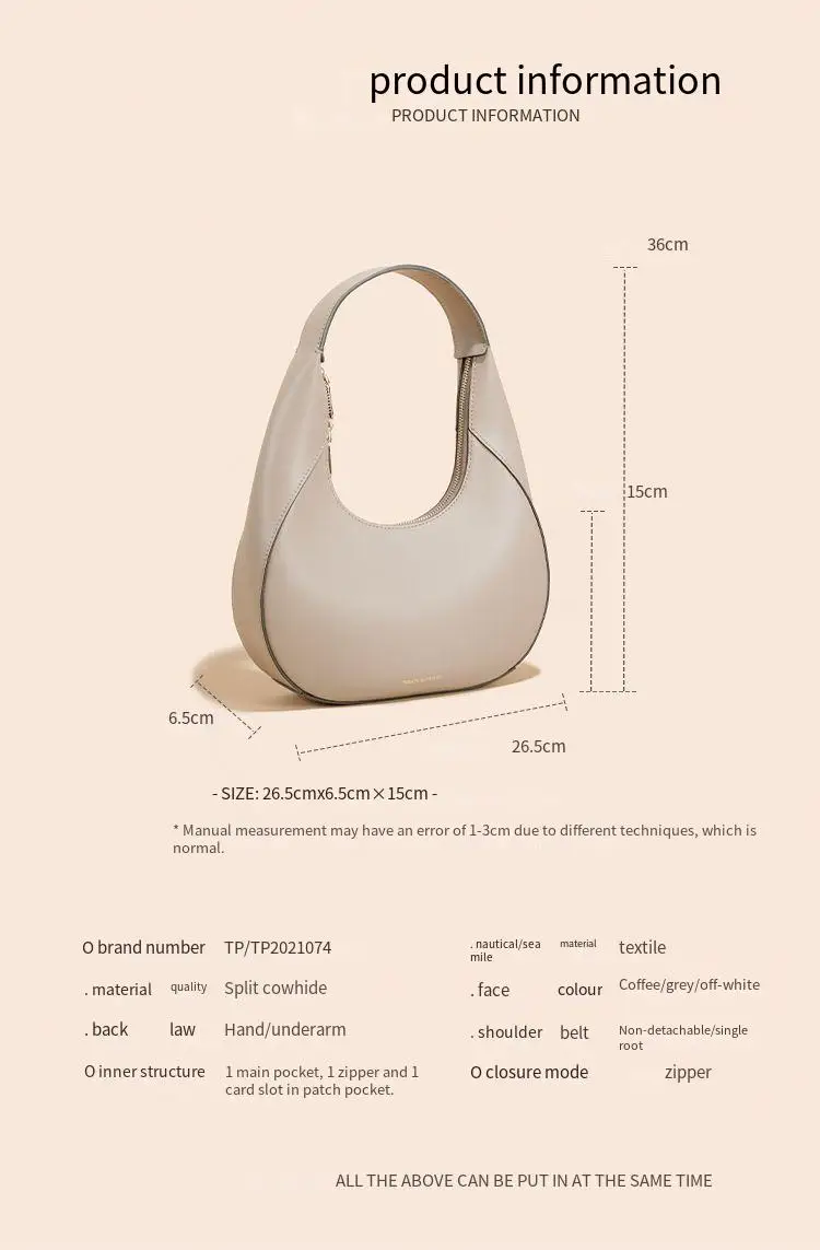 Sac à bandoulière en cuir pour femme, sacs sous les bras, sac à main de luxe, facile à assortir, design minoritaire, sens avancé