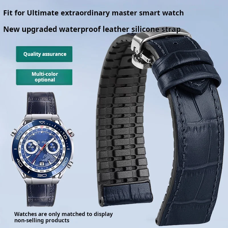 

Ремешок из натуральной кожи для Huawei необычный мастер ремешок для часов GT5 GT 4pro силиконовый ремешок из воловьей кожи gt4 gt3 ремень для умных часов