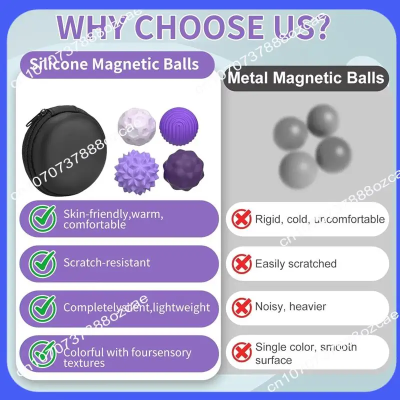 

A26P 4 шт. силиконовые магнитные сенсорные игрушки-мячи, мир рук и тревога, забавные магнитные шарики без стресса