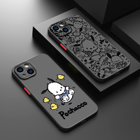 Cartoon Comic Pochacco Phone Case For iPhone 15 14 13 12 11 Pro Max mini XS XR X 8 Plus SE Frosted Translucent Cover