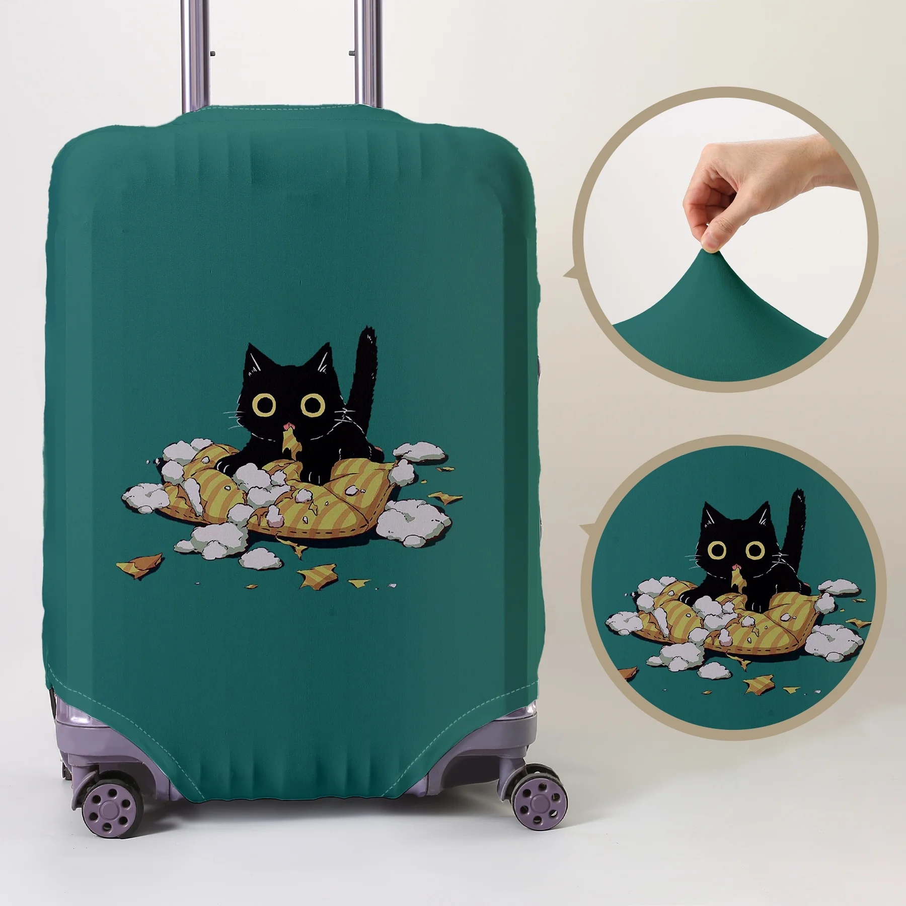 

Защитный чехол для багажа с кошачьим принтом, подходит для багажных чехлов размером 18-32 дюйма, чехлов для ручек багажа, дорожных аксессуаров.