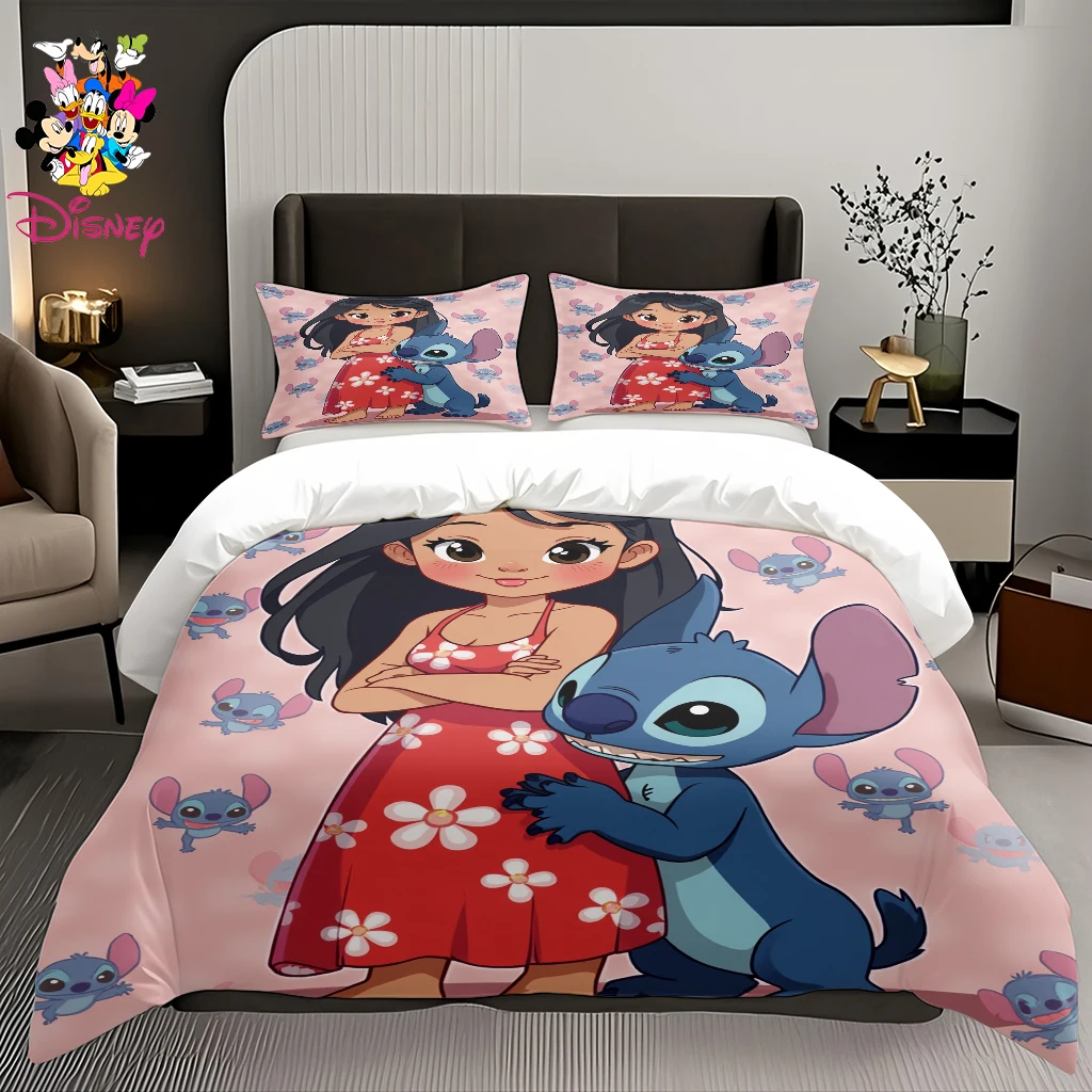 2/3 قطعة مجموعة غطاء لحاف ديزني ليلو وستيتش بدون حشو طباعة رقمية قابلة للغسل في الغسالة مقاس كينغ/كوين نعومة تشبه السحابة