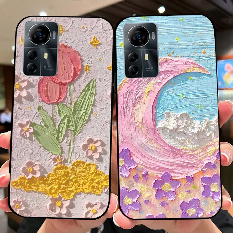 For ZTE Blade V41 Smart Phone Case Flower Soft Matte Silicone Full Protection Back Cover For ZTE Blade V41Smart A7050 Fundas