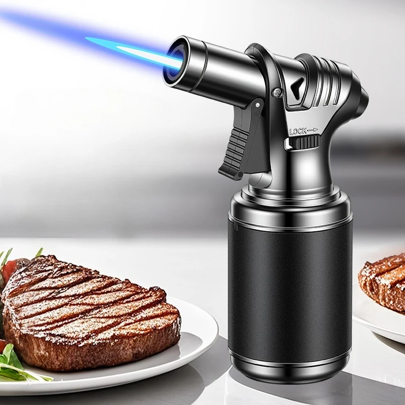 Butane Torch Gas Lighter Windproof Metal Inflatale Smoking Accessories and Outdoor Cigar Ignition Tool High Flame Flamethrower