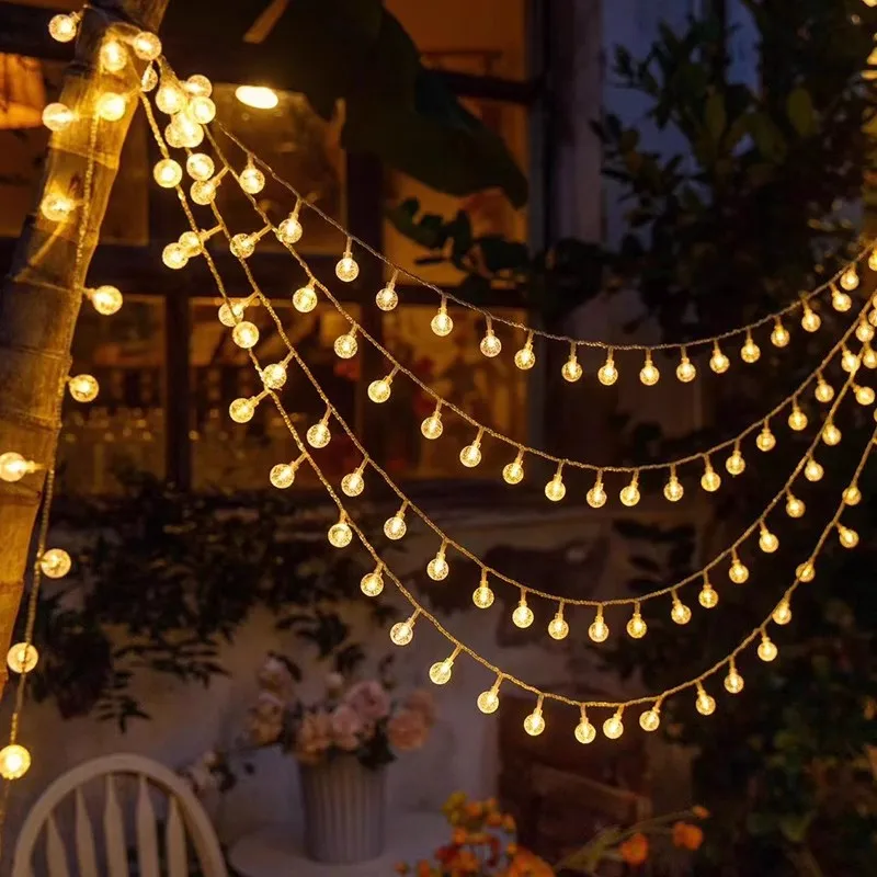 10/20/30/40Led Globe String Lights Fairy Lights Battery Operated String Lights Waterproof For Party Patio Garden Christmas Decor