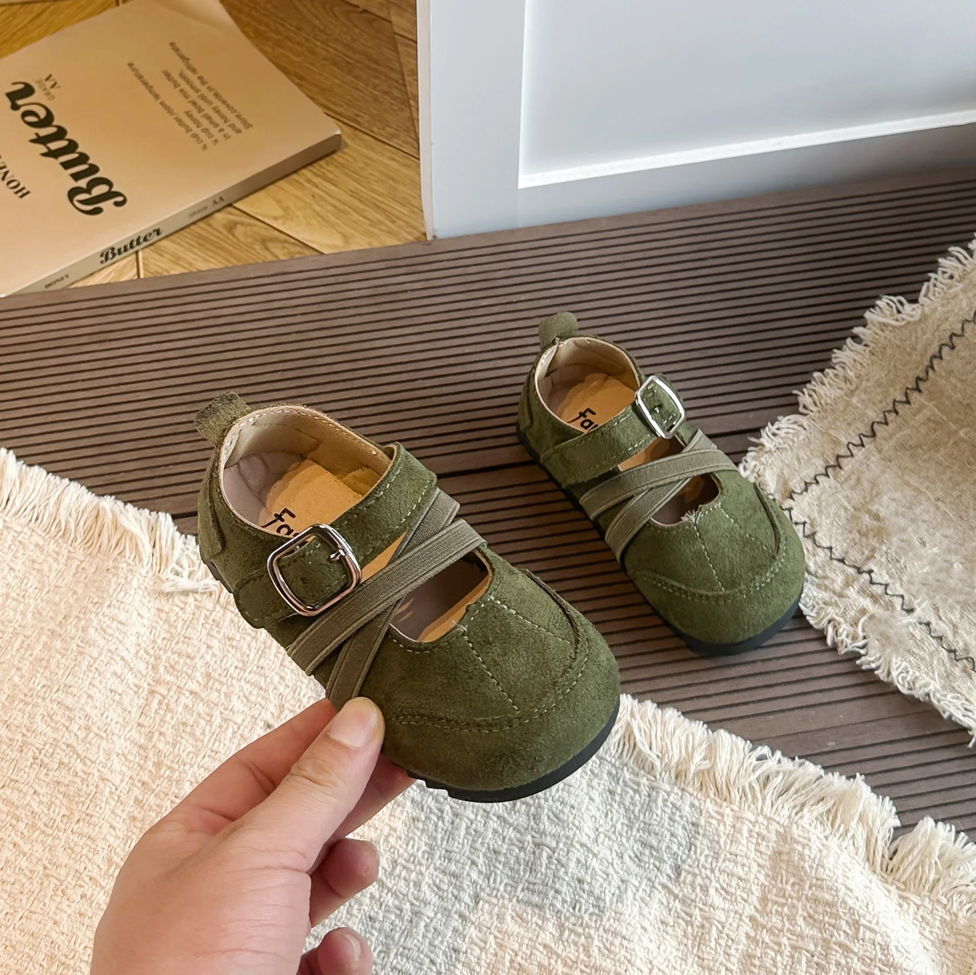Kids'Casual Shoes PU Leather Autumn Fashion Sports Shoes For Children Breathable Anti-slip Green Brown Shoes Size 23-36