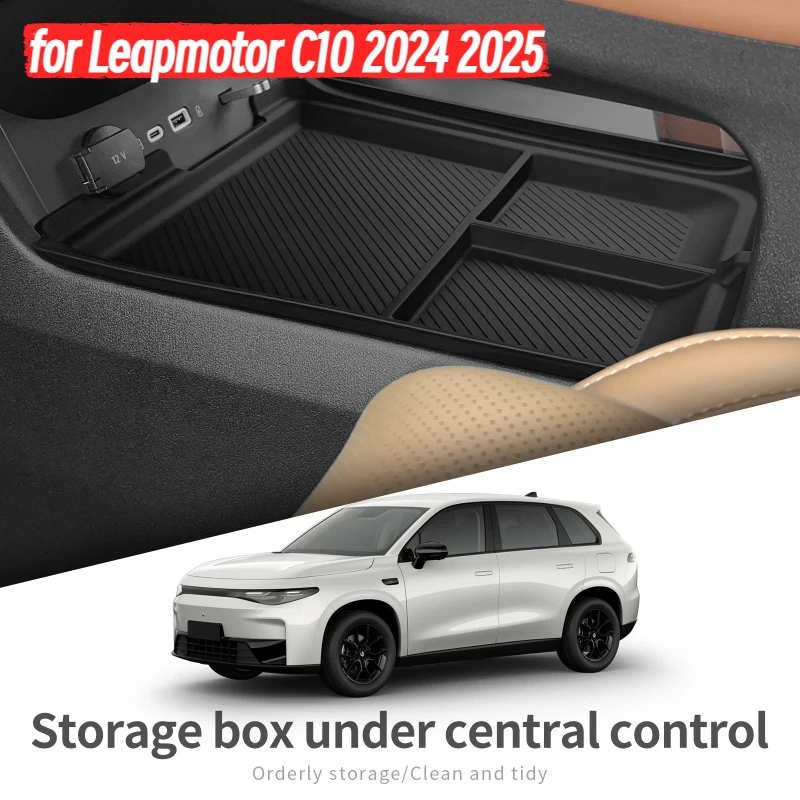 

for Leapmotor C10 2024 2025 Center Console Lower Storage Box Car Interior Accessories Storage Tray Organizer Case