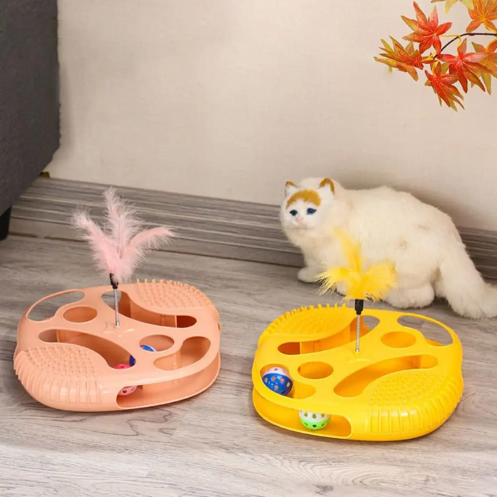 Intellectual Toys Cat Toy Maze Box Self-Hi Fancy Play Cat Track Toys With Exercise Balls Cat Game Turntable Training Supplies