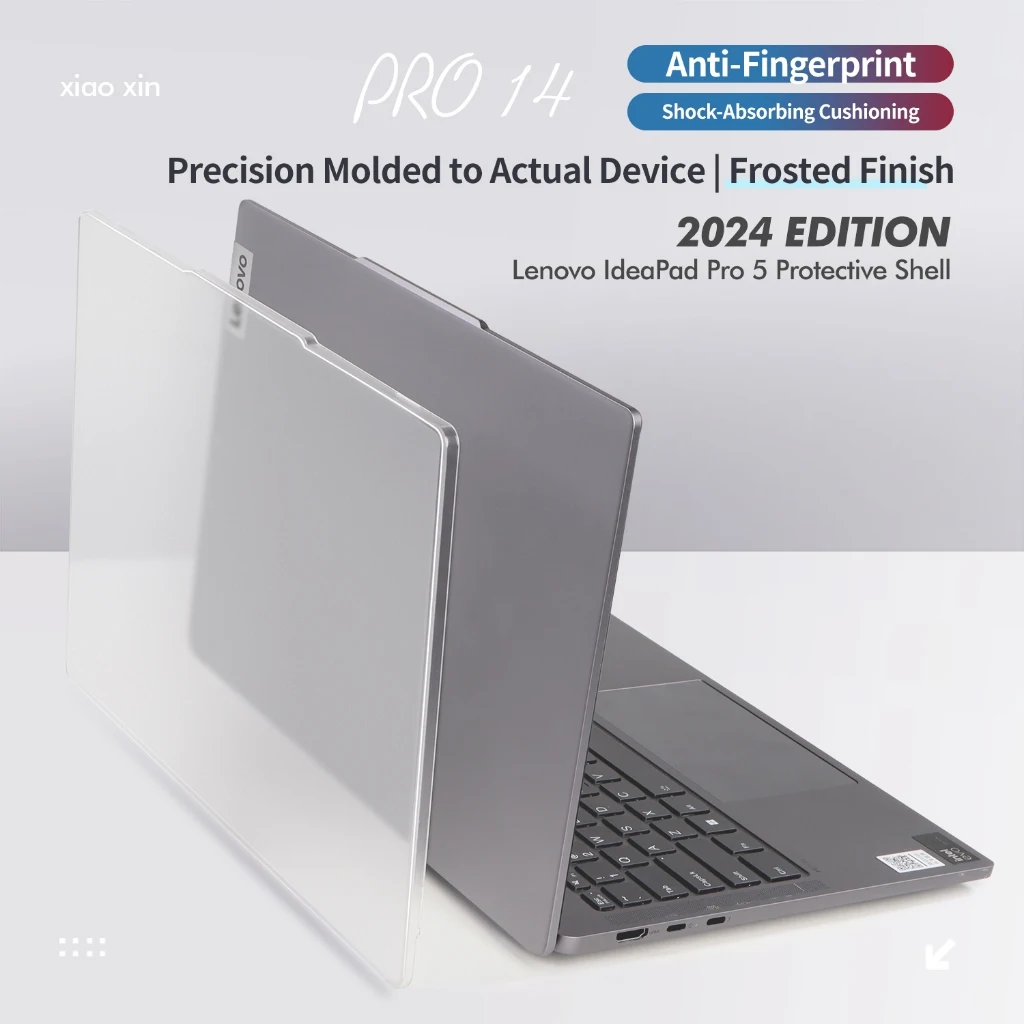 حافظة كمبيوتر محمول شفافة غير لامعة لهاتف لينوفو 2025/2024 IdeaPad Pro 5 14/16 بوصة IdeaPad Slim 5 14/16 بوصة غلاف حماية نموذج صلب