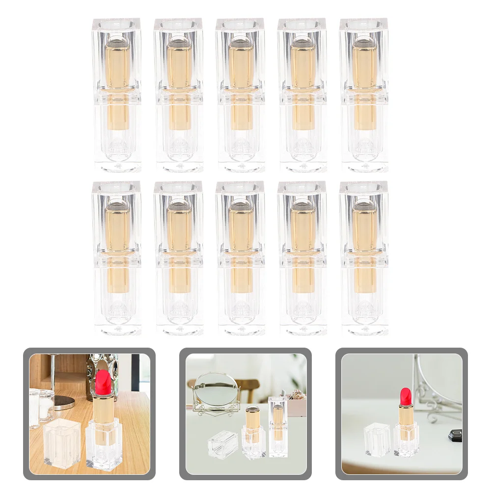 

10Pcs Empty Lipstick Tubes Clear Refillable Vials for DIY Lip Gloss Lip Balm Container Sample Tube Portable Leakproof