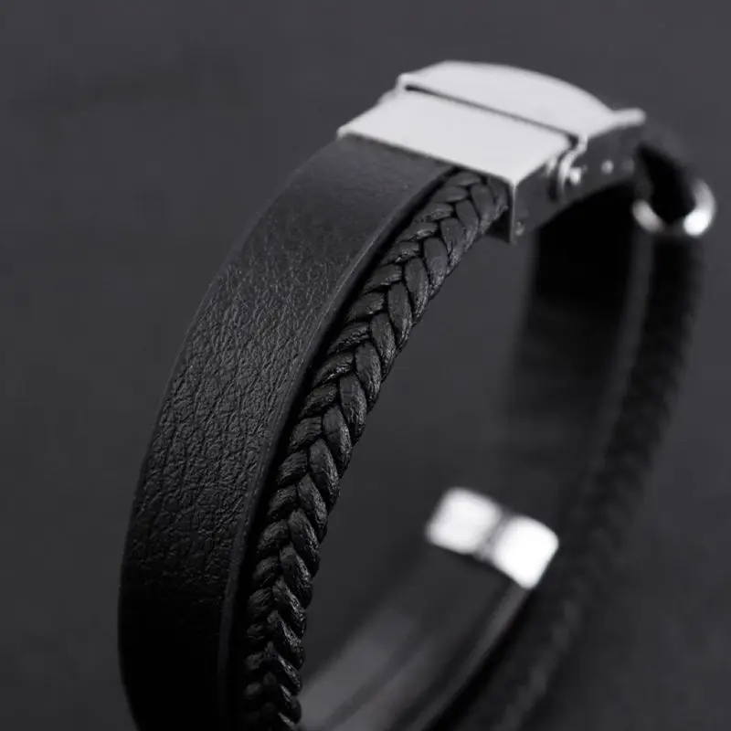 10pcs 14mm Width 21cm Length New Fashion Men\'s Hip-Hop Punk Titanium Steel Bracelet For Men Can Be Laser Engraving Charm Bracele