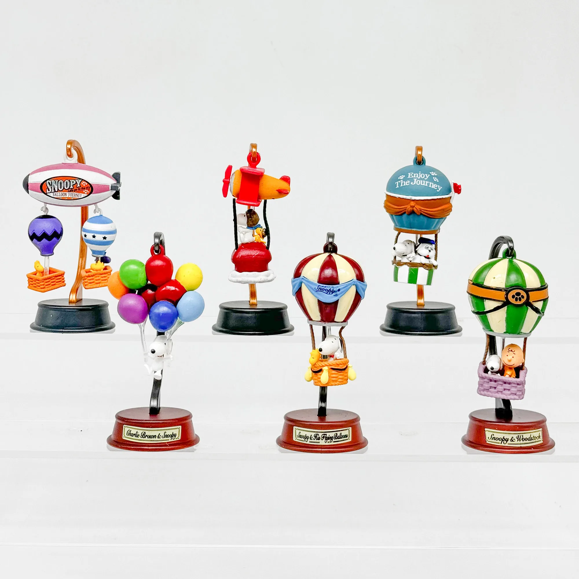 REMENT Miniature Snoopy Balloon Journey Scene Blind Box Toy Desk Decor Collectible Anime PVC Figures Model Kids Gifts