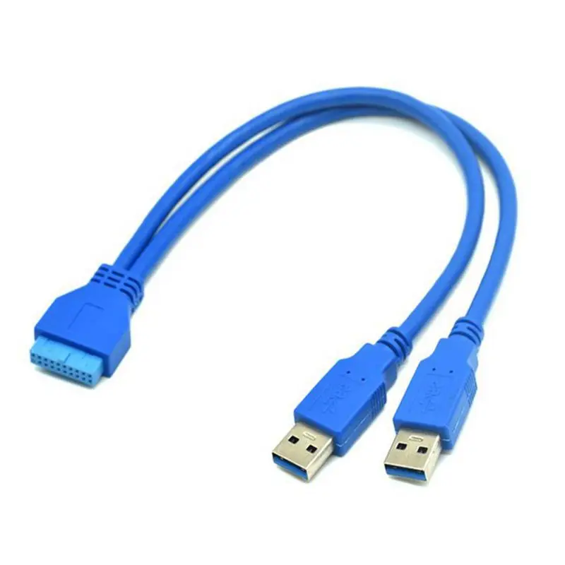 메인 보드 20 핀-듀얼 USB3.0 데이터 케이블, 순수 구리 20P-2AM 확장 배플 케이블