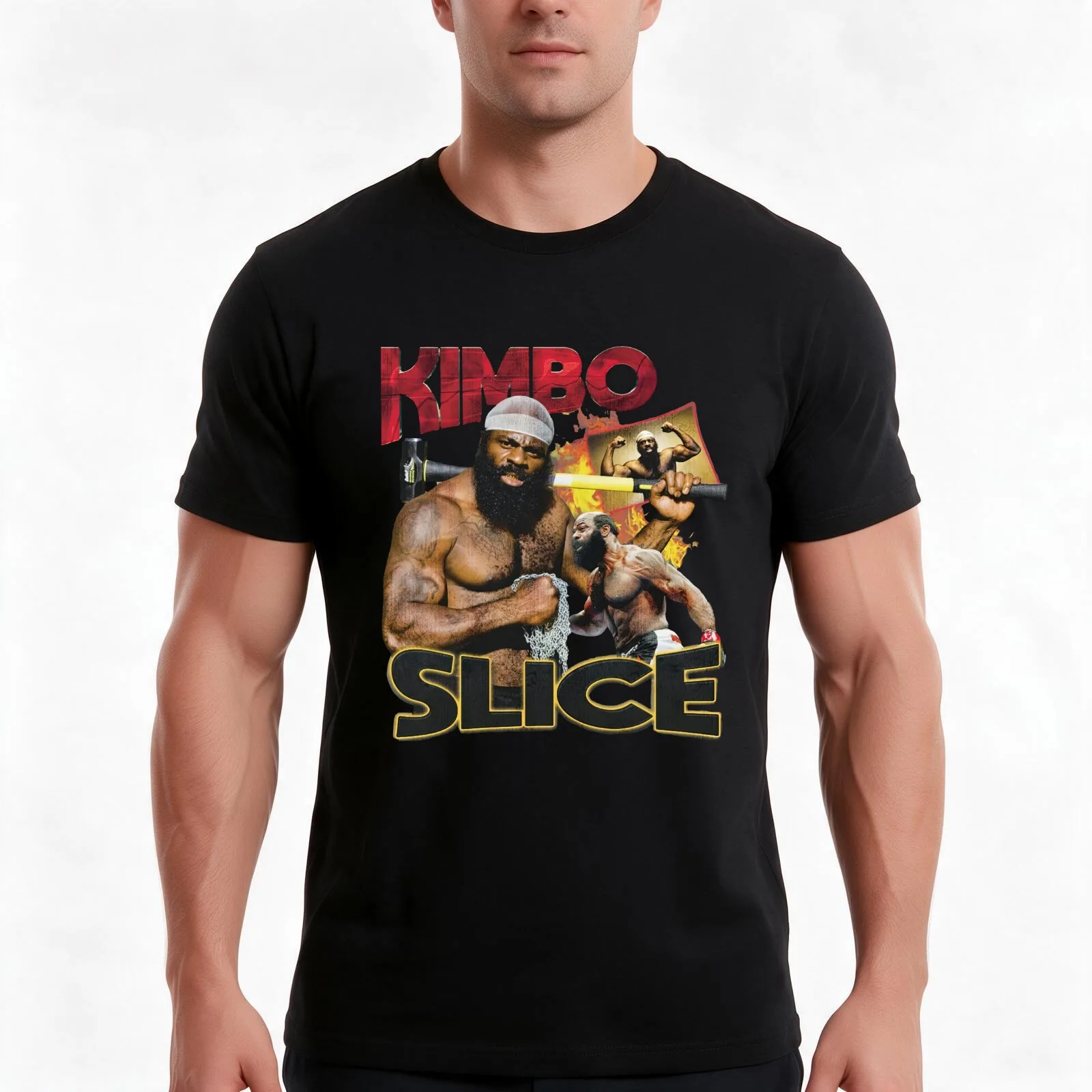 Kimbo Slice - Vintage Style Rap T-Shirt, Summer Casual Cotton Tee, Oversized Streetwear Tops, Vintage Graphic Print, 100% Cotton