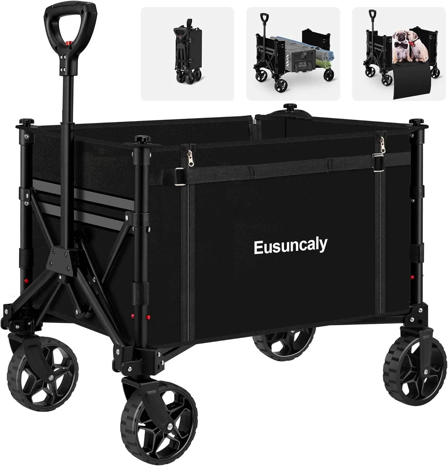 Chariot utilitaire pliable avec roues, chariot d'épicerie pliable, adapté pour le camping, le shopping, le sport, l'extérieur