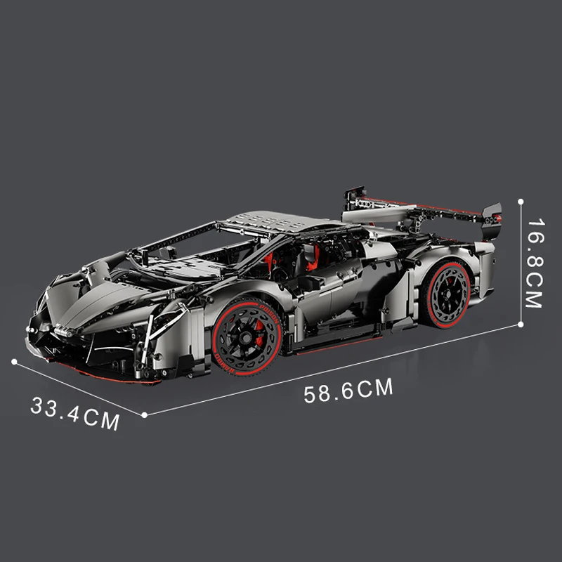 New MOC Technical Lambo Alloy Version Sports Car Building Blocks Model City RC Racing Car Bricks Toys For Children Boy Gifts Set