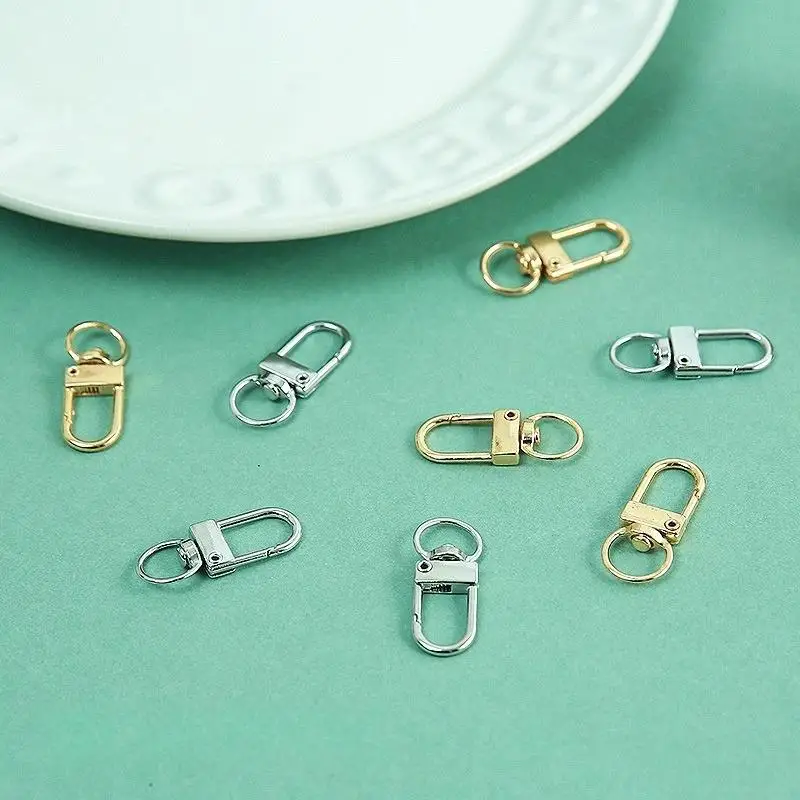 50Pcs Metal Swivel Lobster Clasp Keychain Snap Hooks For Jewelry Making Bag Hardware DIY Craft Accessories