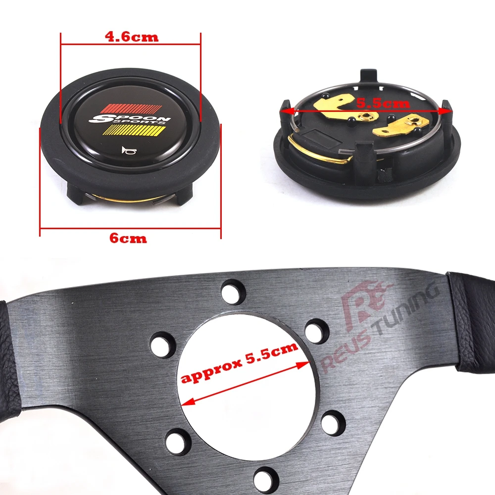 Jdm Stil Universal Löffel Sport Modifizierte Auto Rennen Racing Sport Lenkrad Horn Taste – Detail 3
