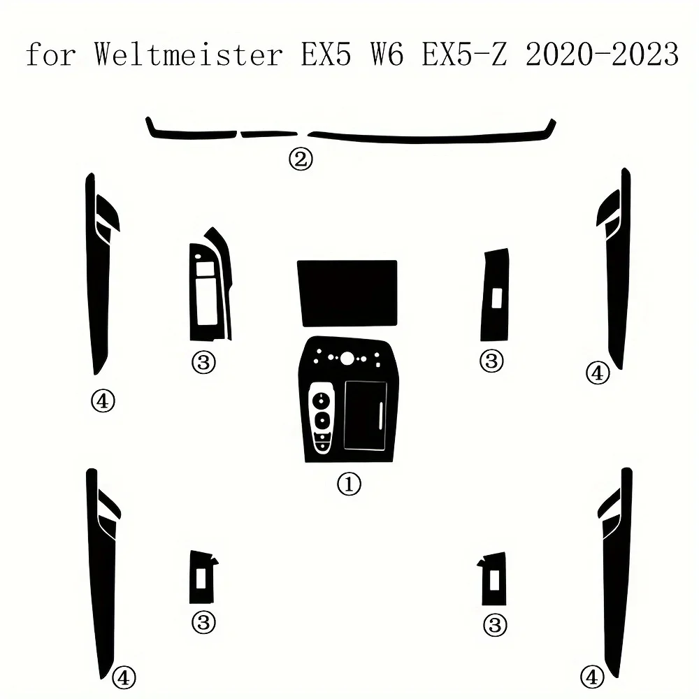 Carbon Fiber For Mercedes-Benz Ex5 W6 Ex5-Z Car Film Interior Stickers Center Console Gear Dashboard Air Door Handle Lift Panel