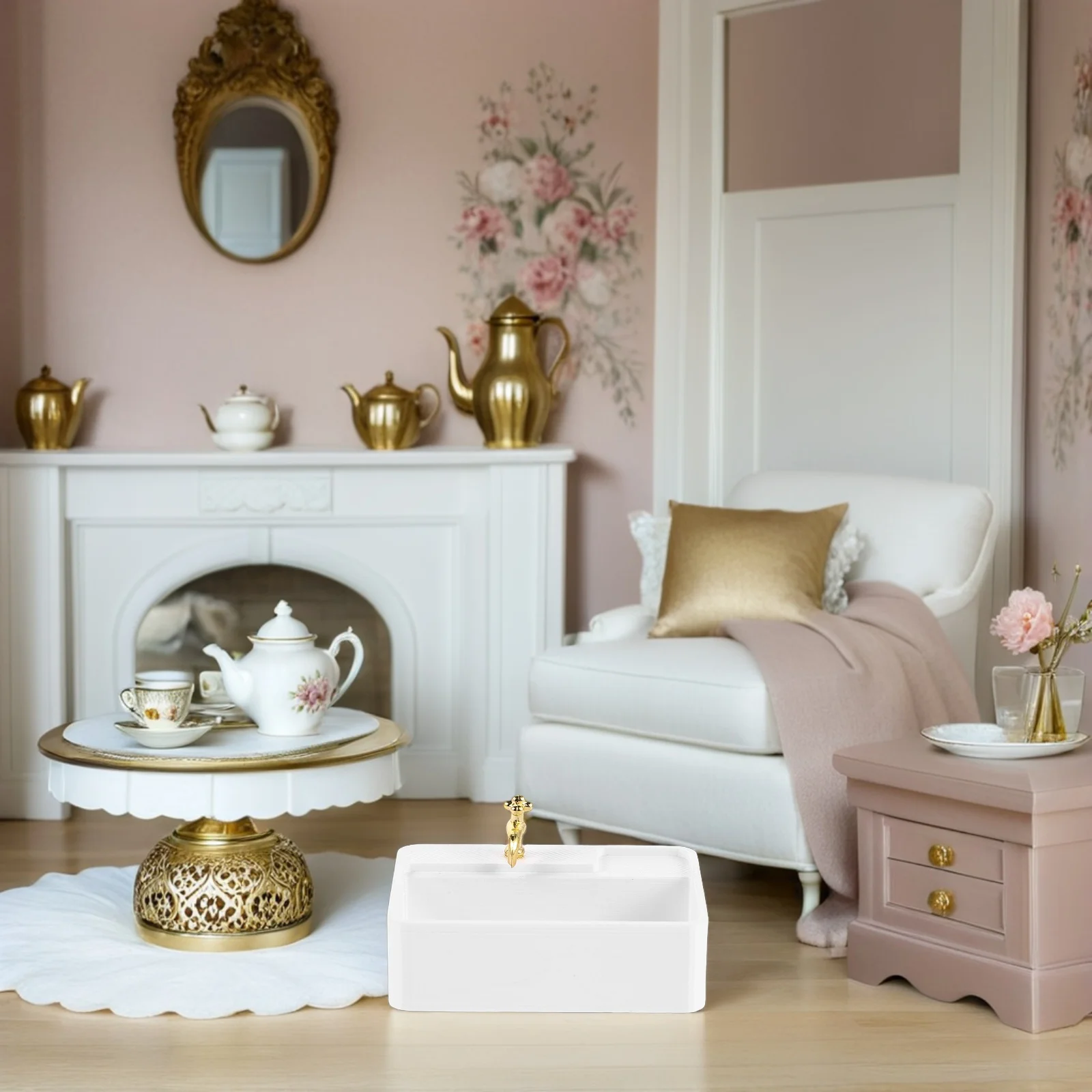 2 pçs acessórios do banheiro escala 1:12 mini pia para casa de bonecas decoração petg lavatório diy conjunto de móveis de banho em miniatura