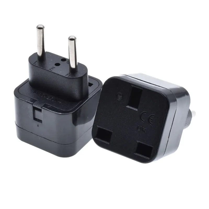 UK British standard turn Europe plug socket, turn the gauge gauge elliptic pin, HK TO EU plug-in