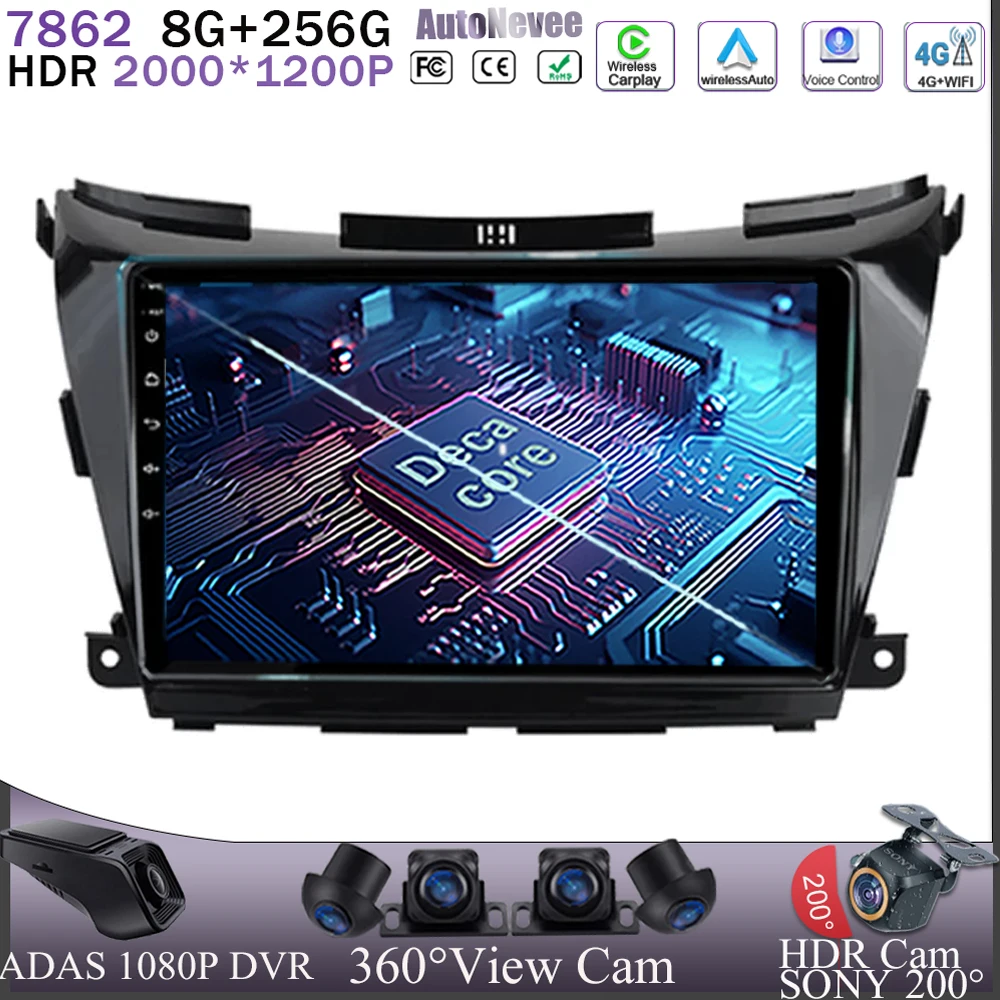 

Android 13 For Nissan Murano 3 2015-2020 Car Radio Multimedia Video Player Navigation GPS Head Unit Stereo No 2Din 2 din DVD BT