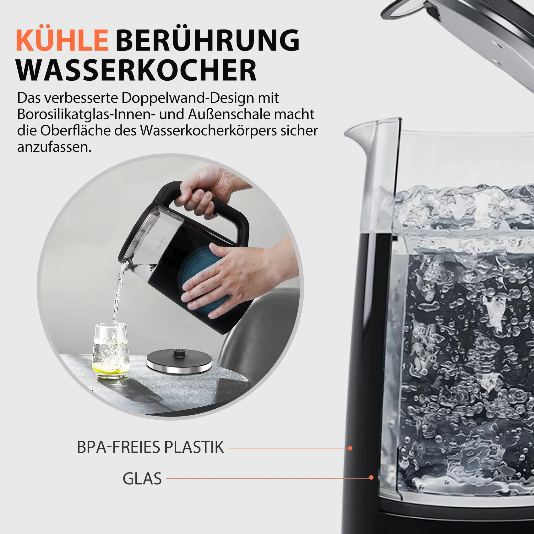 غلاية تايلور سوودن سعة 1.7 لتر مع التحكم في درجة الحرارة، شاشة عرض رقمية LED ذكية لدرجة الحرارة 40-100 ° ج، 2200 واط زجاج ستانلس ستيل