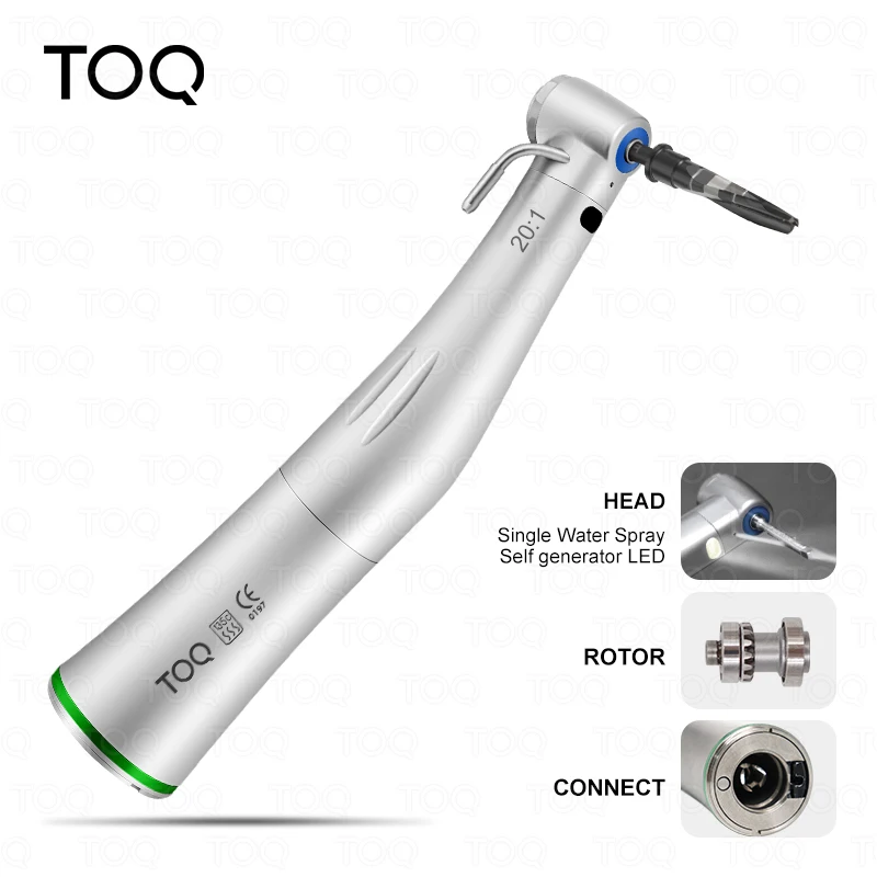 Dental 20:1 LED Implant Contra Angle Low Speed Handpiece Slow Reduction X-SG20L with Led Fiber Optic For Dental Surgery