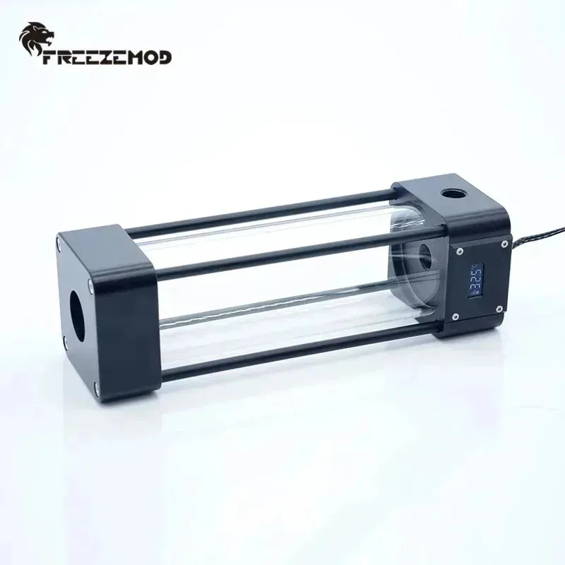 FREEZEMOD square computer water cooler acrylic water tank 2020 LCD temperature display reservoir. PO-WDX