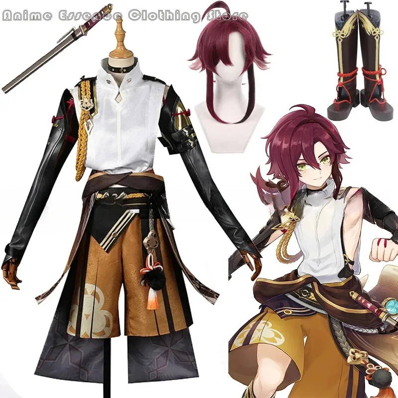 Game Genshin Impact Costume Anime Shikanoin Heizou Cosplay Wig Men Uniform Halloween Carnival Role Playa;3,v'5.t;8,