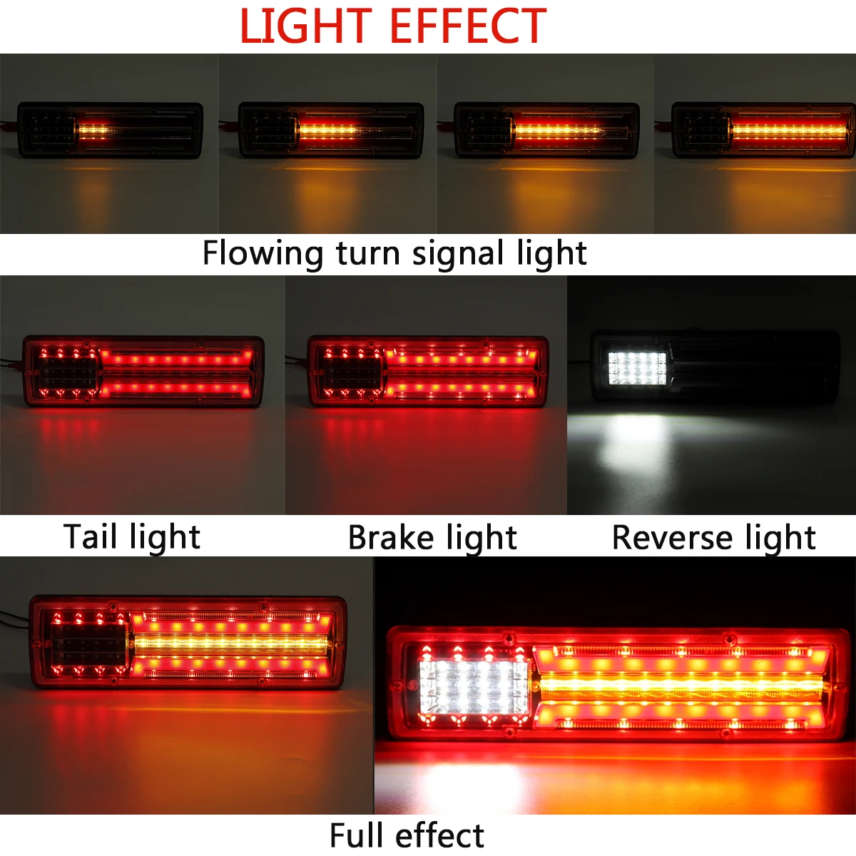 Pair 24V 62LED Car Truck Tail Light Rear Stop Brake Light Indicator Signal Lamp for Kamaz Trailer Caravan Lorry Tractor