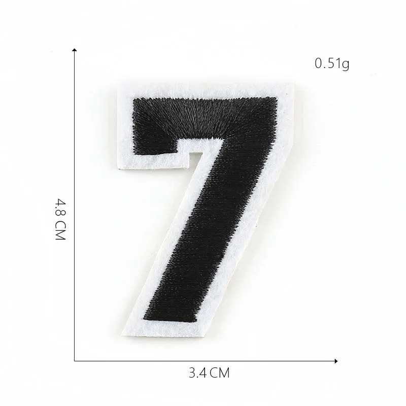 10 Stück/0~9 Nummer Stoff-Applikation Stickerei Aufbügel-Patch – Detail 8