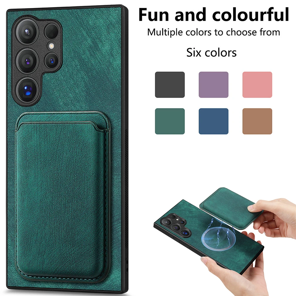 حافظة بطاقات جلدية قابلة للفصل لهاتف سامسونج S26 الترا 5G لهاتف سامسونج جالاكسي S26 الترا غطاء خلفي مغناطيسي للهاتف S26 S 26 Ultra Funda